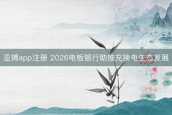 亚搏app注册 2026电板银行助推充换电生态发展